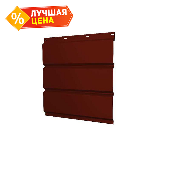 Софит металлический без перфорации 0,5 Satin с пленкой RAL3009 оксидно-красный