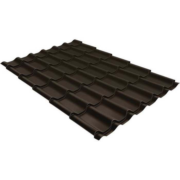 Металлочерепица Grand Line Classic (Классик) 0,45 Drap RR 32 Темно-коричневый