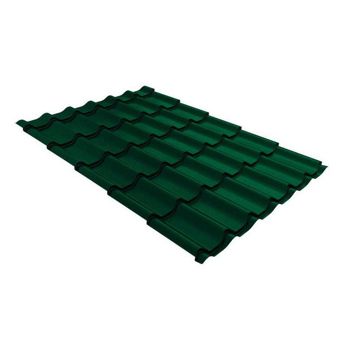 Металлочерепица Grand Line Classic (Классик) 0,5 GreenCoat Pural Matt BT RAL 6005 Зеленый мох | drap - фото №1