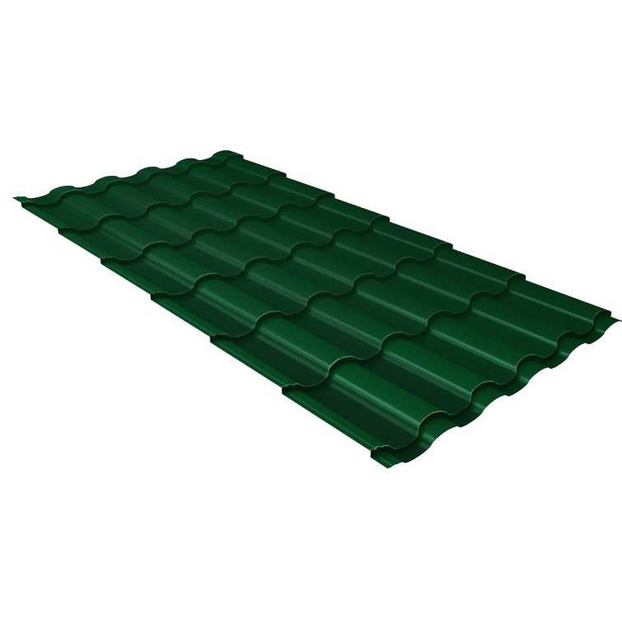 Металлочерепица Grand Line Kredo (Кредо) 0,5 GreenCoat Pural Matt BT RAL 6005 Зеленый мох - фото №1