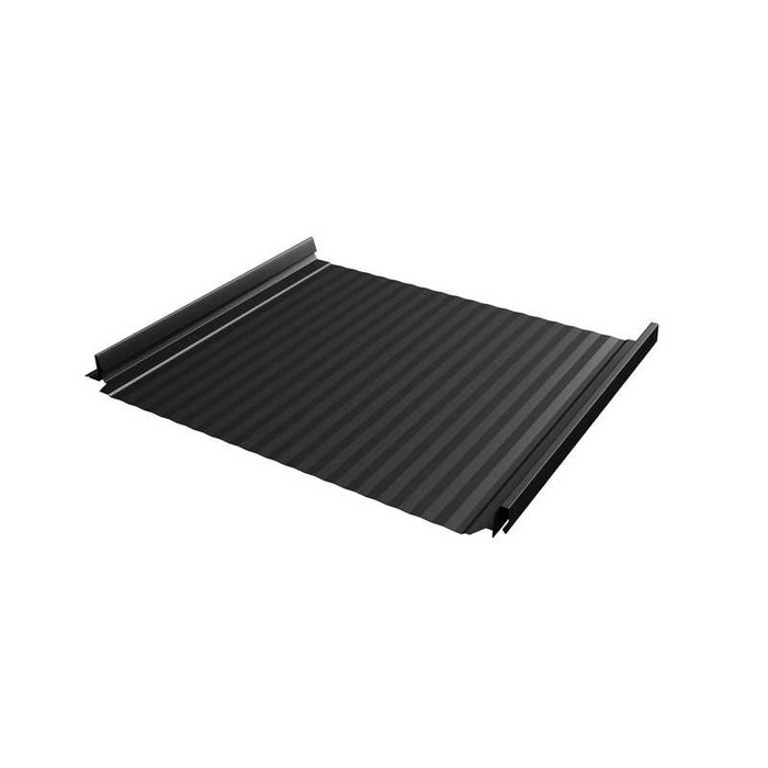 Фальцевая кровля Кликфальц Pro Gofr Grand Line 0,5 Quarzit lite RAL 9005 Черный - фото №1