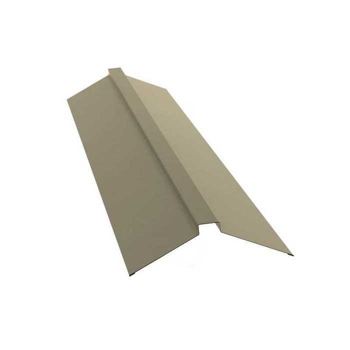 Планка конька плоского 150х40х150 0,5 Satin с пленкой RAL 1015 светлая слоновая кость - фото №1