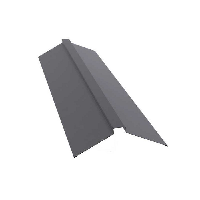 Планка конька плоского 150х40х150 0,5 Satin с пленкой RAL 7004 сигнальный серый - фото №1