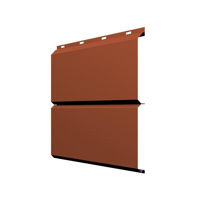 Софит ЭкоБрус без перфорации 0,345 Grand Line 0,5 Satin с пленкой RAL8004 терракота