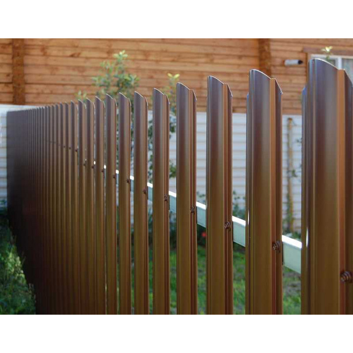 Штакетник Круглый фигурный Grand Line 0,45 Print Elite Chestnut Wood Chestnut Wood - фото №2