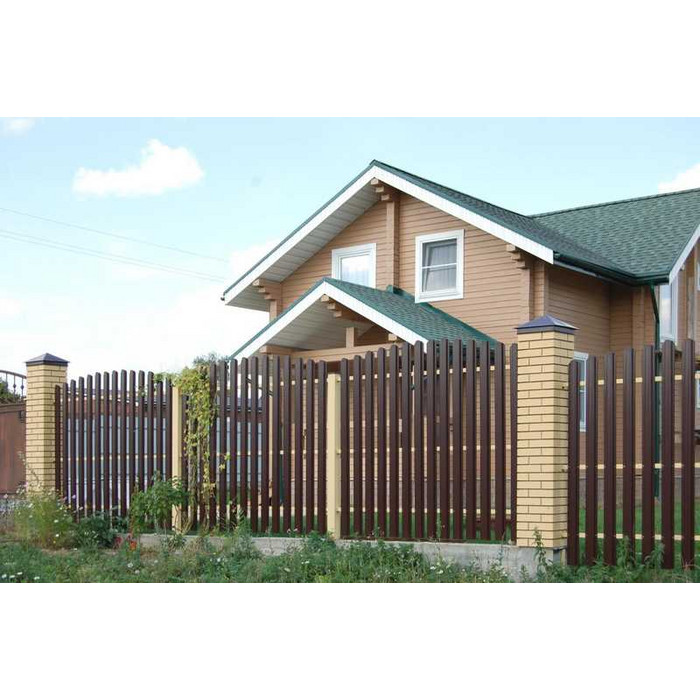 Штакетник Прямоугольный фигурный Grand Line 0,5 PurLite Matt RAL3005 Красное Вино - фото №3