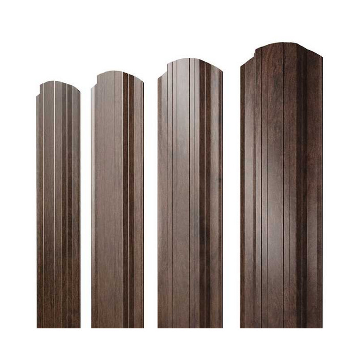 Штакетник Прямоугольный фигурный Grand Line 0,45 Print-double Elite Antique Wood Antique Wood | 2.0 м - фото №1