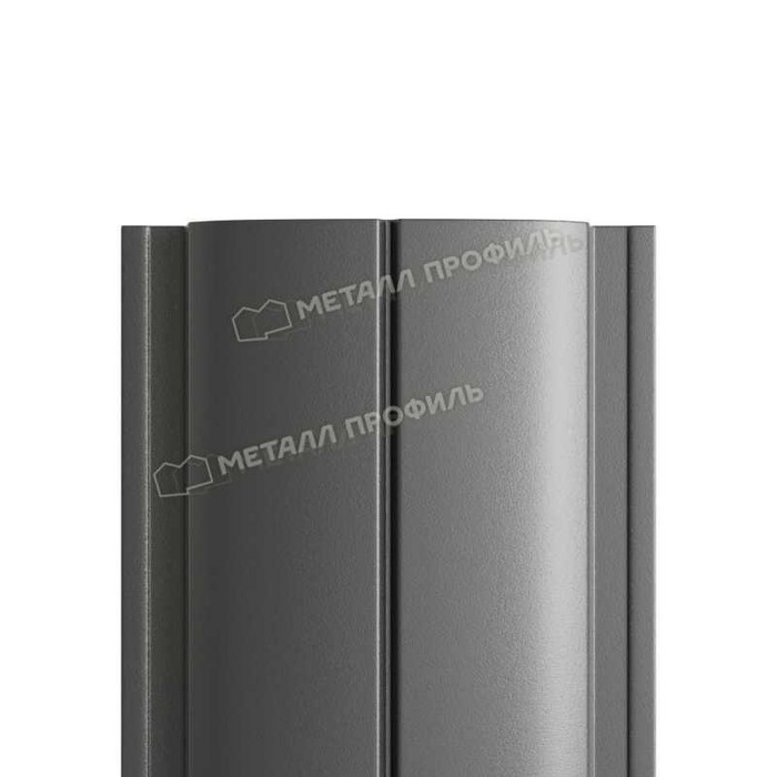 Штакетник Металл Профиль ELLIPSE-T 0,5 PURMAN® RAL7024 Серый графит - фото №1