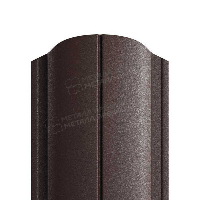 Штакетник Металл Профиль ELLIPSE-O 0,45 VikingMP® RR 32 Темно-коричневый - фото №1