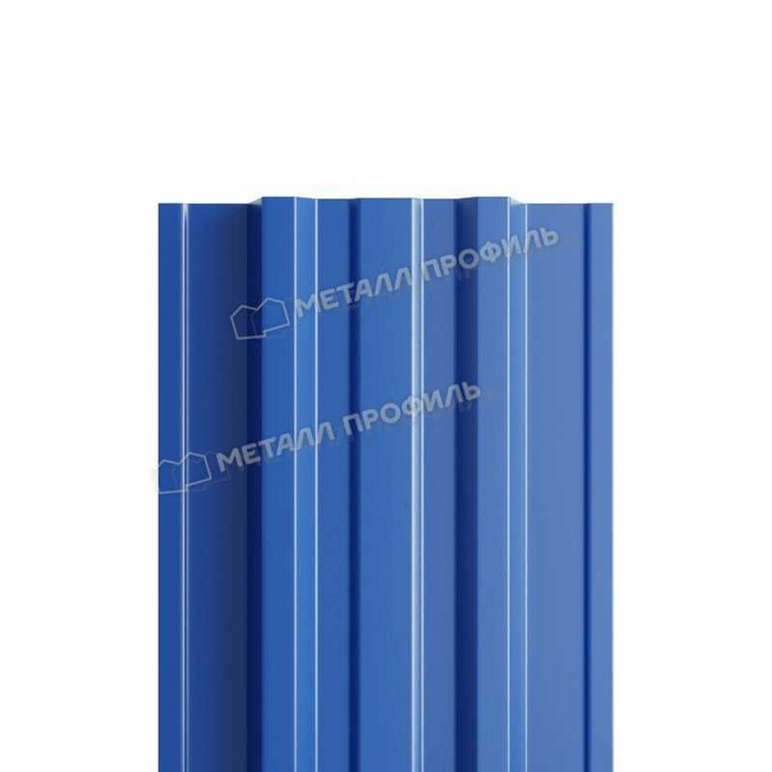 Штакетник Металл Профиль TRAPEZE-T 0,5 PURETAN® RR 35 Синий - фото №1